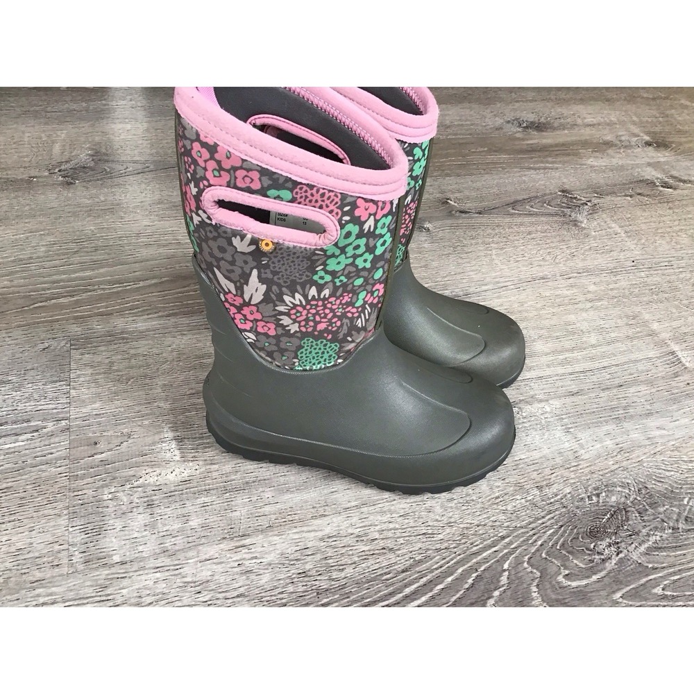 Bogs Neoclassic Insulated Floral Pull-On Mid-Calf Kids Size 13 Boots 72505-066